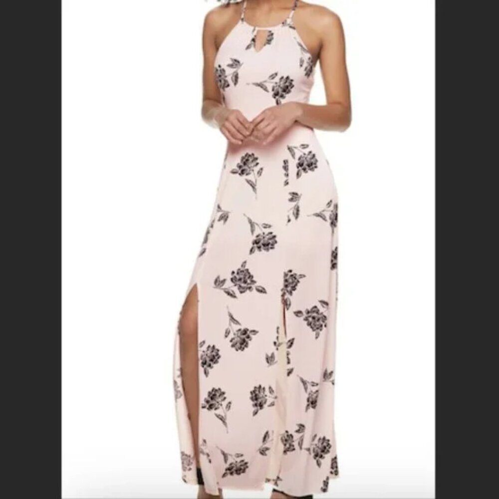 Candie's maxi pink and black floral dress